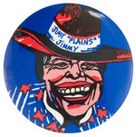 “JUST ‘PLAINS’ JIMMY” SCARCE CARICATURE BUTTON.