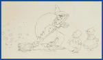 SILLY SYMPHONIES - BABES IN THE WOODS ORIGINAL ART MODEL SHEET AND PRODUCTION DRAWING.