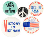 FIVE BUTTONS SUPPORTING VIETNAM WAR.