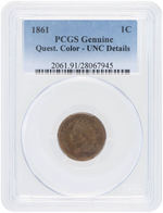 1C "INDIAN HEAD" CENTS LOT OF MIXED DATES PCGS GENUINE.