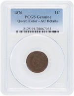 1C "INDIAN HEAD" CENTS LOT OF MIXED DATES PCGS GENUINE.