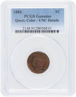 1C "INDIAN HEAD" CENTS LOT OF MIXED DATES PCGS GENUINE.