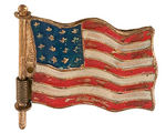 SPANISH-AMERICAN-CUBAN WAR QUARTET OF ITEMS INCLUDING MECHANICAL FLAG PIN.