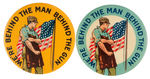 AMONG THE BEST WORLD WAR I GRAPHIC BUTTONS IN BOTH COLOR VARIETIES.