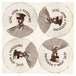 GENERAL PERSHING TRIO OF BUTTONS AND PAPER TO PRODUCE BUTTONS.