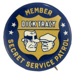 RARE CANADIAN PREMIUM “DICK TRACY” CLUB BUTTON FROM THE HAKE COLLECTION.