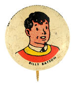 “BILLY BATSON” FAWCETT BUTTON FROM HAKE COLLECTION & CPB.