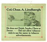 "COL. CHAS. A. LINDBERGH" EARLY DIE-CUT ABSTINENCE POSTER.