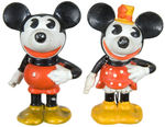 “MICKEY/MINNIE MOUSE” FIGURAL BISQUE TOOTHBRUSH HOLDERS.