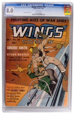 "WINGS COMICS" #14 OCTOBER 1941 CGC 8.0 WHITE PAGES.