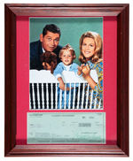 ELIZABETH MONTGOMERY "BEWITCHED" FRAMED CHECK DISPLAY.