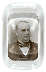 MCKINLEY GLASS PAPERWEIGHT C. 1896.