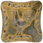 EMBOSSED METAL BELT BUCKLE WITH ROOSTER LIKELY RELATED TO HANCOCK CAMPAIGN.