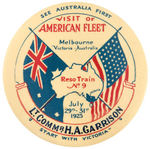 BIG 1925 AUSTRALIAN BUTTON FOR "VISIT OF AMERICAN FLEET."