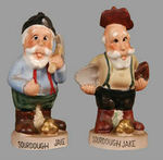 "SOURDOUGH JAKE" SALT & PEPPER SET WITH GOLD MINERS.