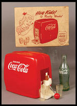 TOY COCA-COLA DISPENSER WITH GLASSES IN ORIGINAL BOX.