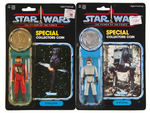 "STAR WARS: POWER OF THE FORCE" B-WING PILOT & AT-ST DRIVER CARDED ACTION FIGURE PAIR.