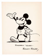 "MICKEY MOUSE" EARLY BLACK AND WHITE FAN CARD.