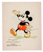 MICKEY MOUSE FULL COLOR ORIGINAL ART FOR 1935 FAN CARD.