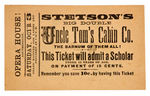 "UNCLE TOM'S CABIN CO" 10¢ COUPON TICKET FROM 1885.