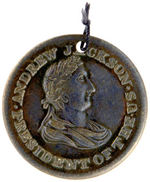 "ANDREW JACKSON/PRESIDENT OF THE US" WITH PORTRAIT ON 1834 CONGRESSIONAL ELECTION TOKEN.