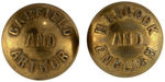 MATCHED PAIR OF "GARFIELD AND ARTHUR" AND "HANCOCK AND ENGLISH" CLOTHING BUTTONS.