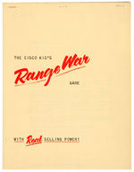 "THE CISCO KID'S RANGE WAR GAME" ZIV TELEVISION PROMOTIONAL MANUAL.