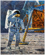 ASTRONAUT ALAN BEAN SIGNED “ A DISTANT CELEBRATION” GICLEE CANVAS LIMITED EDITION DIPTYCH PAIR.