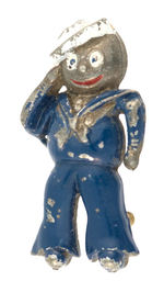 WWII CARTOON SAILOR MAN WHITE METAL PIN.