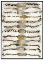 WORLD WAR II SERVICEMEN'S COLLECTION OF 12 "STERLING" I.D. BRACELETS.