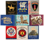 WWII ARMY RELATED LOT OF 70 UNUSED MATCHBOOKS IN RIKER MOUNTS.