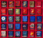 WWII MARINES, NAVY AND RELATED LOT OF 60 UNUSED MATCHBOOKS IN RIKER MOUNTS.