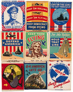 WWII HOME FRONT THEME LOT OF 54 UNUSED MATCHBOOKS IN RIKER MOUNTS.