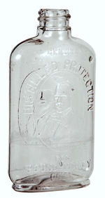 "DISTILLED PROTECTION" RARE 1896 McKINLEY AND HOBART PORTRAITS ON WHISKEY BOTTLE.