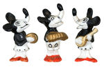 MICKEY AND MINNIE MOUSE GERMAN MUSICIAN BISQUE FIGURES.