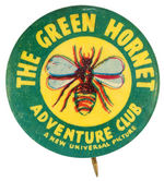 "THE GREEN HORNET ADVENTURE CLUB" BEAUTIFUL MOVIE SERIAL BUTTON.