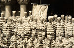 1903 LODGE/FRATERNAL OUTING AS CONVICTS LARGE REAL PHOTO.