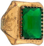 SKY KING AZTEC CALENDAR EMERALD RING.