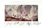 YES “RELAYER” FULL BAND HAND SIGNED LITHOGRAPH.