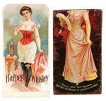 “HARPER WHISKEY” RISQUE PULL-OUT TRADE CARD.