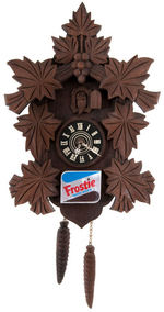 "FROSTIE ROOT BEER" PROMOTIONAL CUCKOO-LIKE CLOCK.