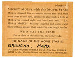 “MICKEY MOUSE WITH THE MOVIE STARS” GUM CARD #99.
