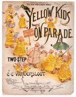 "THE YELLOW KID" FIVE PIECE SHEET MUSIC LOT.