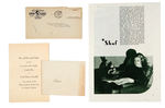 WALT DISNEY'S CONFIDENTIAL SECRETARY PERSONAL CORRESPONDENCE AND WEDDING INVITATION.