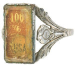 KU KLUX KLAN RING CIRCA 1920 WITH CHANGING SLOGAN.