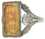 KU KLUX KLAN RING CIRCA 1920 WITH CHANGING SLOGAN.