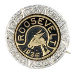 ROOSEVELT GROUP OF EIGHT ENAMEL OR ENAMEL PAINT ON BRASS PINS.