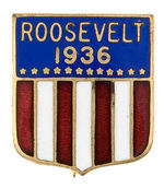 ROOSEVELT GROUP OF EIGHT ENAMEL OR ENAMEL PAINT ON BRASS PINS.