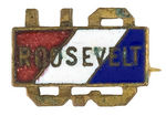 ROOSEVELT GROUP OF EIGHT ENAMEL OR ENAMEL PAINT ON BRASS PINS.