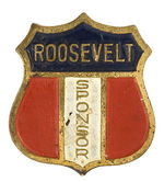 ROOSEVELT GROUP OF EIGHT ENAMEL OR ENAMEL PAINT ON BRASS PINS.